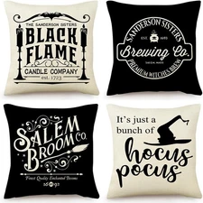 LEIOH Halloween Decorations Pillow Covers 18 x 18 (Pack of 4), 