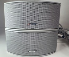 A PAIR of Bose Jewel Horizontal Center Channel Speaker silver/grey