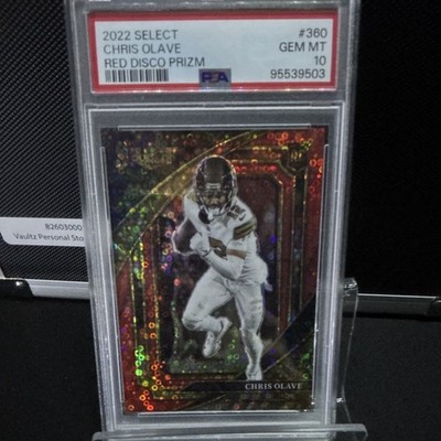 2022 Panini Select Suite Level Chris Olave #360 Red Disco Prizm /49 PSA 10