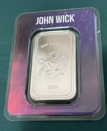 John Wick 1oz 0.999 Pure Silver Bullion Bar. Rare.