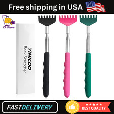 3 Pack Extendable Back Scratcher Telescoping Stainless Steel w Rubber Handle