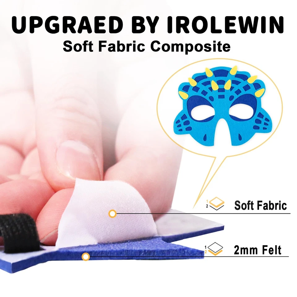 Conjunto de disfraces de capa de dinosaurio para niños - Máscara y pulseras para disfraces y fiestas Foto 4 de 4