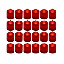 24 Pack Flameless Led Tea Lights Candles, Flickering Red Battery Operated Ele...