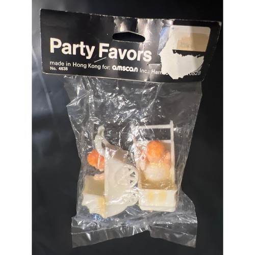 Amscan Party Favors Sealed Baby Shower Stroller Pram Twins Cake Toppers Vtg - Picture 7 of 7