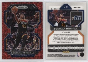 2021-22 Panini Prizm Fast Break Red Prizm /100 Donovan Mitchell #72