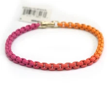 DAVID YURMAN Ladies Bel Aire Ombre Box Bracelet Orange Pink Steel/14K Medium New