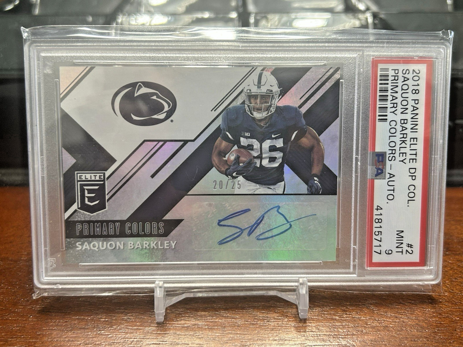Saquon Barkley Panini Elite Draft Picks Collegiate Primary Colors #2 Autograph