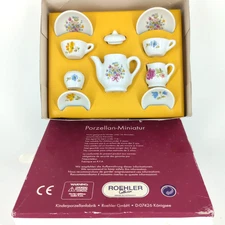 Roehler Porzellan Vintage Child Tea Set 10 Piece Germany in box