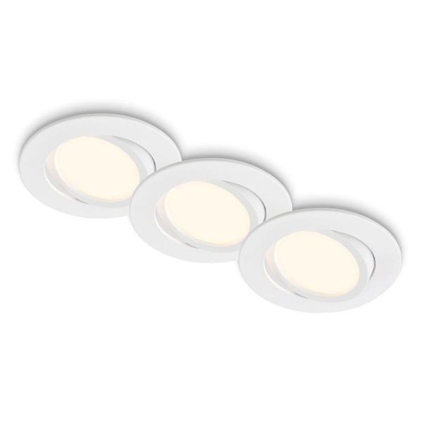 3Er Set LED Einbaustrahler LED Einbauleuchten Spots Warmweiß Schwenkbar Flur-image