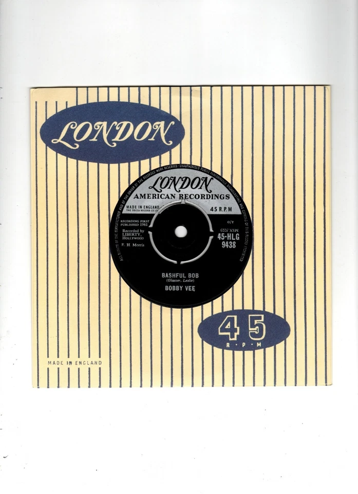 BOBBY VEE - TAKE GOOD CARE OF MY BABY / BASHFUL BOB. UK ORIG 1961 7". EX - Image 2 of 2
