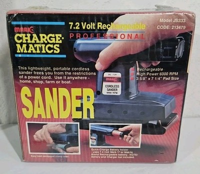 Vintage 1988 Trade Associates 7.2 Volt Rechargeable Professional Sander Model...