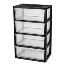 2 pack Wide 4 Drawer Tower Easy to Assemble W/ Removable Clear Plastic Storage