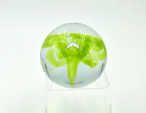 Vintage Blenko Glass Paperweight - #68G - Olive Green