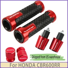3 PCS Red For HONDA CBR600RR Motorcycle Handlebar Grips Bar End Cap Tire Valve