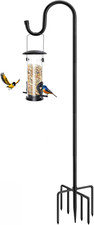 96" Shepherds Hooks for Outdoor with 7 Prongs Base, Heavy Duty Bird Feeder Pole