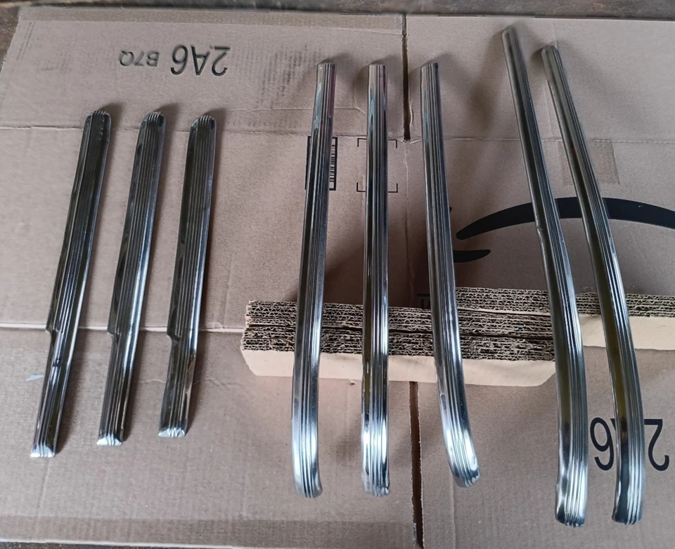 42 46 47 48 Chevy Fleetline tiras de para-lama de aço inoxidável molduras acabamento listras destro - Imagem 2 de 4