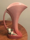 Vintage Roseville Art Pottery 1940's Mock Orange Pink Vase 973-8