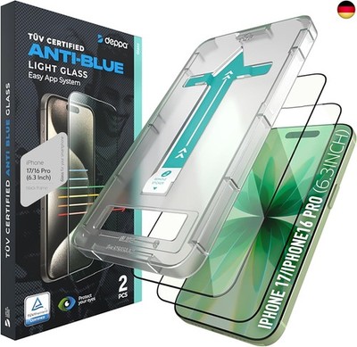 |2 Stück| für iPhone 17/iPhone 16 Pro (6.3') Augenschutz mit Schablone Zertifizi