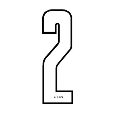Haro - Stadium plate number #2 decal - White-Black