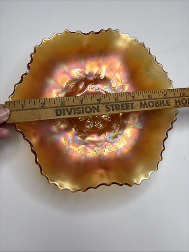Carnival Glass Vintage"Cosmos" Fenton Marigold Bowl - Picture 5 of 5