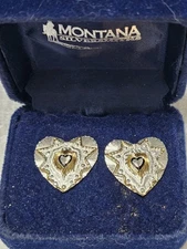 Vintage Montana Silversmiths Heart Earrings