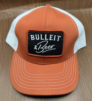 Bulleit Bourbon Frontier Whisky-Orange/White Snapback Hat/Cap-NEW
