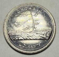 1867-1992 Canadian Ontario Quarter 25Cent Coin from Roll. Uncirculated BU