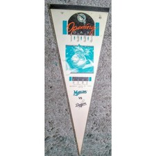 LOT of 2 1993 Florida Marlins Vs Dodgers Opening Day Inaugural Game Pennant