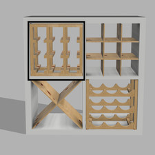 Handmade Wooden Wine Rack Insert for IKEA Kallax - 9 Bottle Capacity