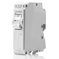 Leviton LB115-T 15A 1-Pole Plug-On Standard Branch Circuit Breaker, Thermal M...