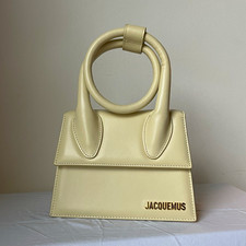 Jacquemus Cowhide Chiquito Ivory Top Handle Bag Detachable Strap
