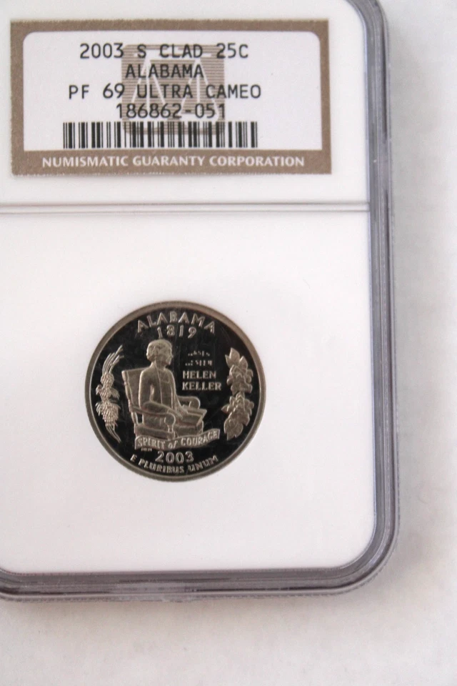 2003 S NGC PR69 Ultra Cameo Clad Alabama 25c State Quarter 2003-S PF-69 UCAM - Image 2 of 4