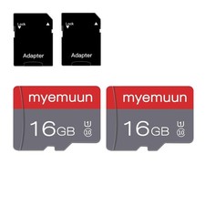 2 Pack 16 GB Micro Memory Card with Adapter, TF Memory Card Class 10, Mini Me...