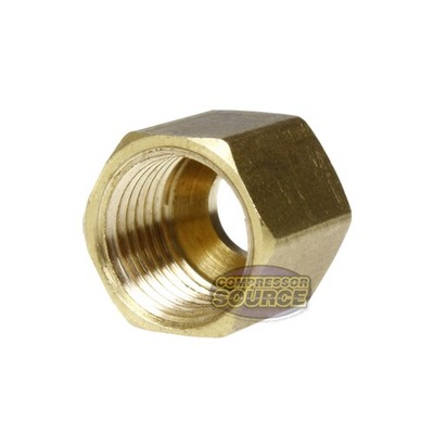 1/4'' Compression Nut Hex Shape 7/16''-24 Thread Size Solid Brass Fitting