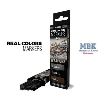 AK Interactive S.L. AK-RCM103 REAL COLORS MARKERS SET: Weapons