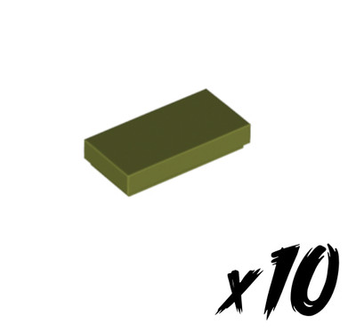 10x LEGO 3069   1x2 Tile   Fliese   olivgrün   Olive Green