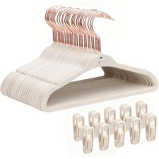 30 PCS Baby Velvet Hangers 11 Inch Stackable Kids NonSlip Felt Beige 1 PCS