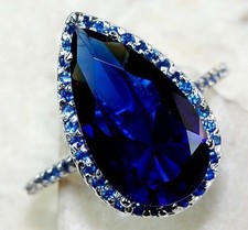 4CT Treated Blue Sapphire 925 Solid Sterling Silver Ring Jewelry Sz 8 UB4-1