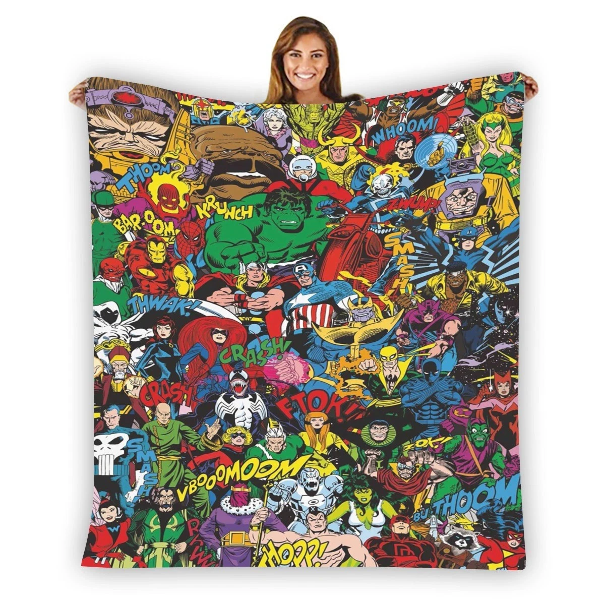 Marvel Heroes Classic Stripe Warm Printing Fleece Blanket