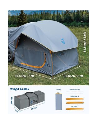 Tenda SUV JOYTUTUS Con Veranda E Tetto Cielo - Campeggio Per 4-9 Persone, Doppia Porta, Oscurante, Impermeabile