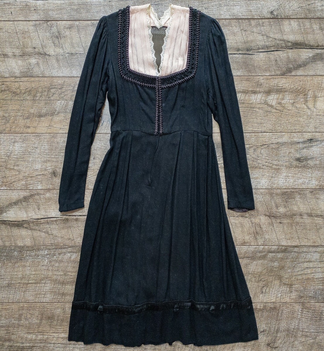 Vintage Edwardian Dress Womens Black 1900s 1910s 1920s Antique Era  Victorian | eBay
