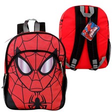 Backpack 16.5" Multi-Compartment Marvel Hero SPIDER MAN Face Red New