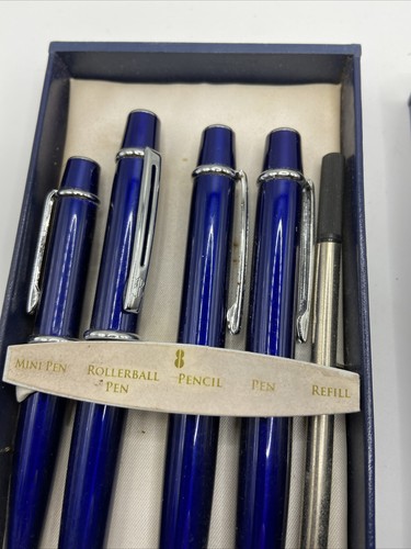 VINTAGE BILL BLASS 4 PIECE PEN SET Mini Rollerball, Pencil & Rollerball Refill - Picture 6 of 10