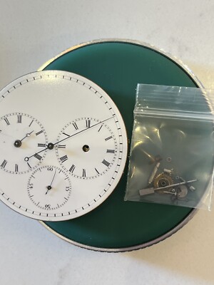 Nice Dial Antique Captain s Dual Time Zone  Double Timer  Pocket Watch Movement