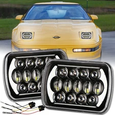 New Pair 5X7" 7x6 LED Headlight Hi/Lo Beam DRL For Chevrolet Corvette 1984-1996