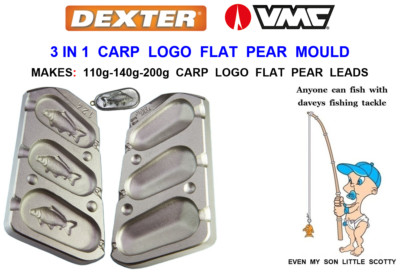 DEXTER 3 IN 1 KARPFEN LOGO FLACH BIRNENFORM MEERESANGELN BARBEL KARPFEN BLEI GEWICHTE