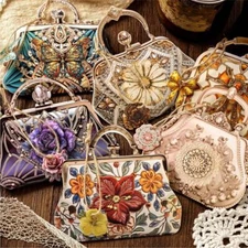 Vintage Gems Flowers Lace Paper Stickers Junk Journal Card Scrapbooking Crafts