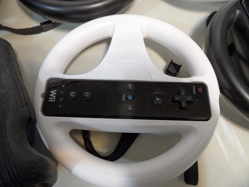 (4) Auténtico controlador de fijación de rueda Nintendo Wii blanco RVL-024 FABRICANTE DE EQUIPOS ORIGINALES - Imagen 2 de 6
