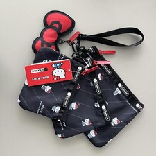Lesportsac Hello Kitty Wristlet Pouch Set of 3 with Charm NWT