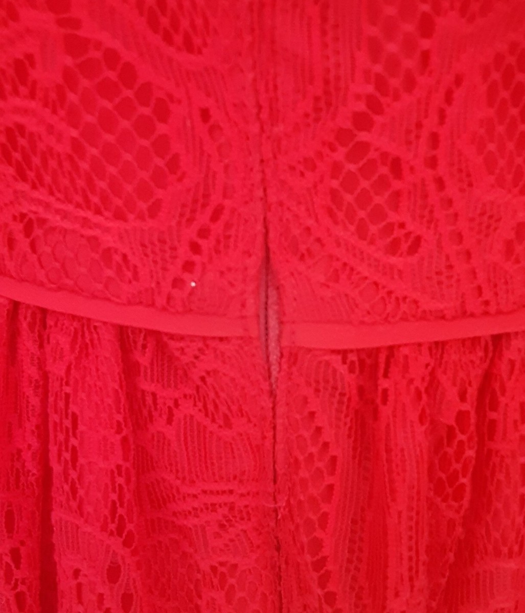 Juicy Couture Size 8 Red Lace Fit & Flare Dress